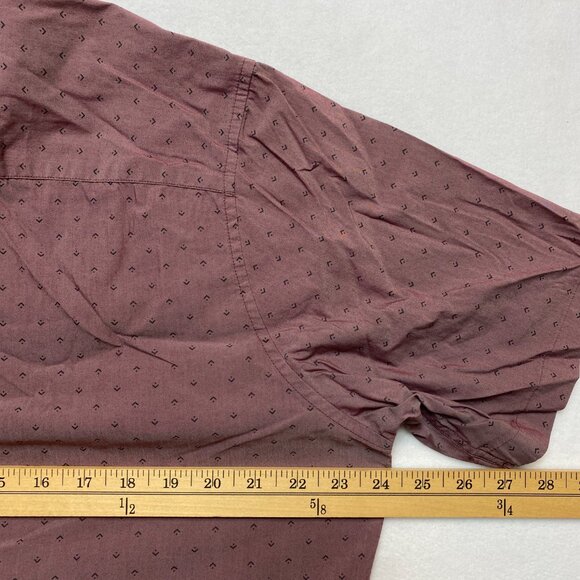 Travis Mathew Shirt Mens XL Purple Brown Short Sleeve Button Up - Picture 9 of 11